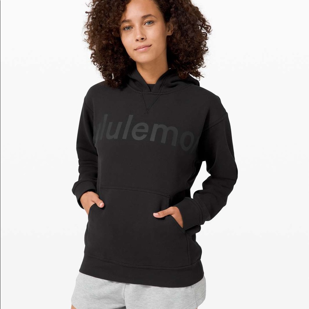 Lululemon all yours logo hoodie black size 4 sweatshirt